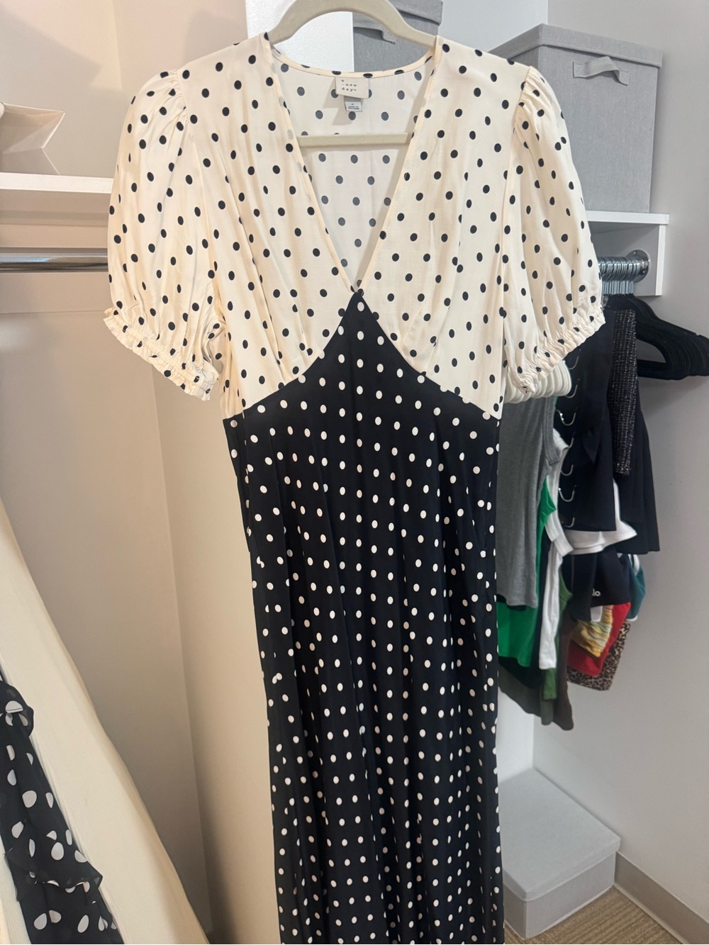 a new day Black & White Polka Dot Maxi Dress